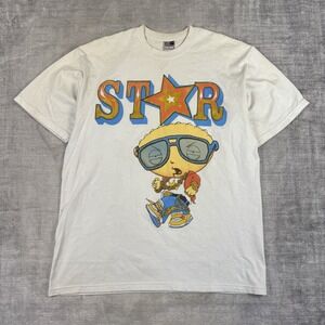 Gangster Stewie Griffin Shirt Mens XL White Vtg Y2K Rap Bling Cartoon Family Guy